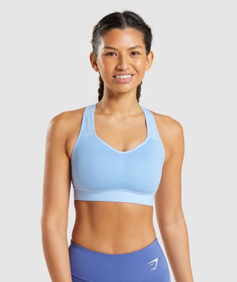 Women's Gymshark Lightweight High Support Sports Bra Light Blue | CA 15870N